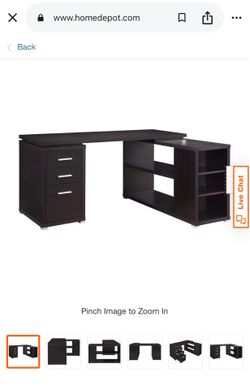 L-Shape Desk w/ Storage, Shelving & Keyboard Tray – Espresso