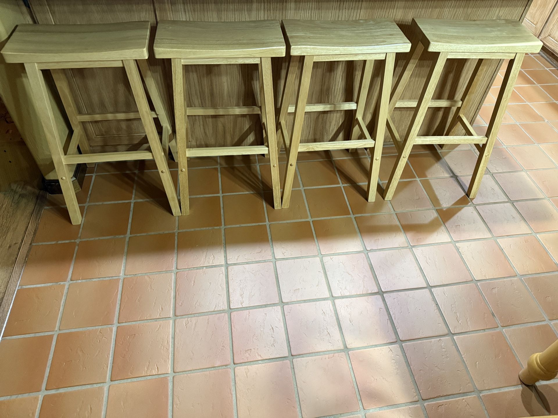 4 Wooden Bar Stools