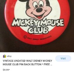 Mickey Mouse Club 70's Pin $5 FIRM 