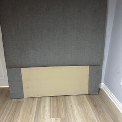 Grey Plush Headboard 