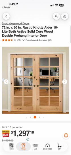 Brand New Krosswood French Doors Interior