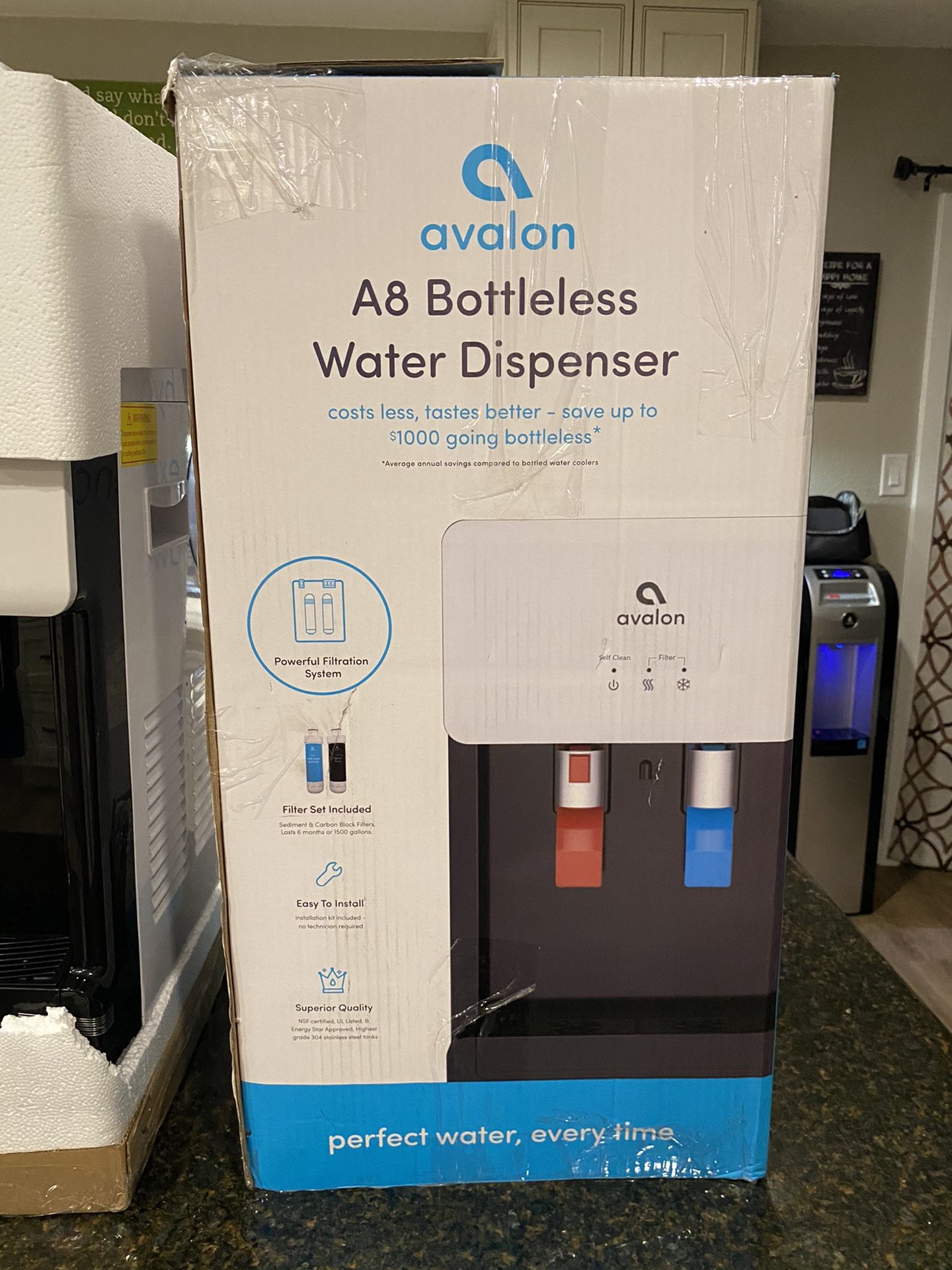 Avalon A8CTBOTTLELESSWHT Countertop Self Cleaning Touchless Bottleless Cooler Dispen...