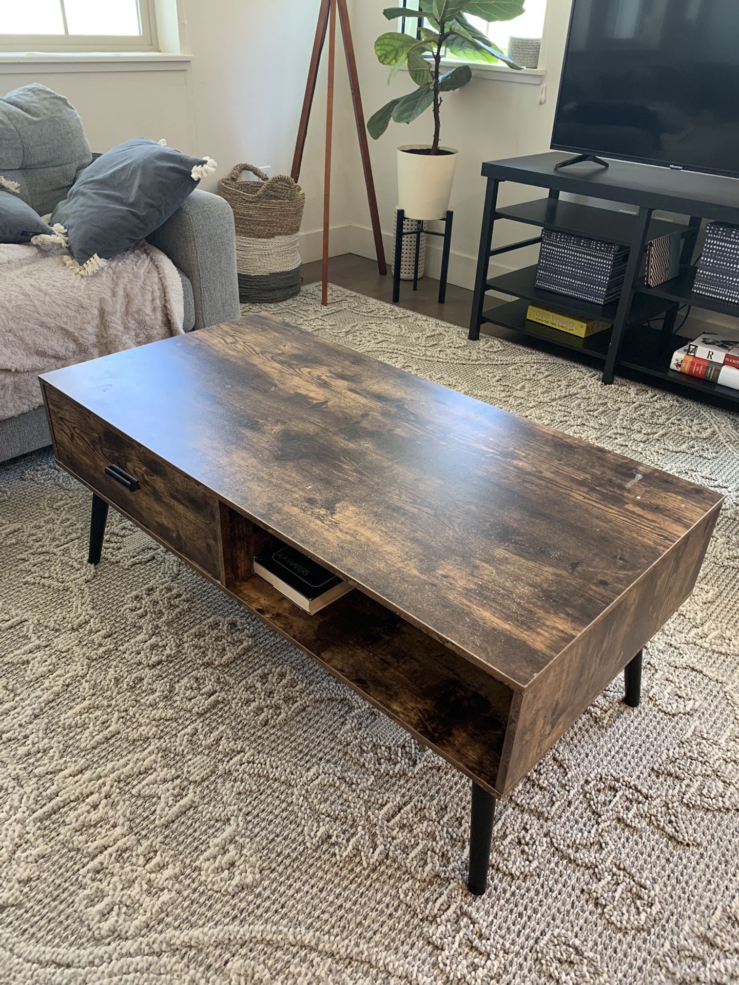 Wood Coffee Table With Storage 