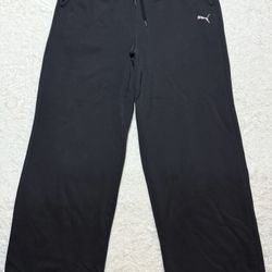Puma w/Pink Logo Women's Wide Leg Sweatpants Size L