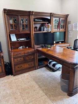 Beautiful All-Wood Desk Unit plus Filing Cabinet