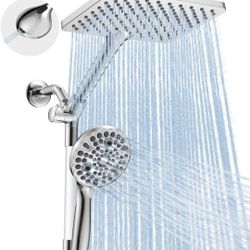 Dual Handheld Shower Head Combo, 2-in-1 Wide Rainfall Shower Heads System