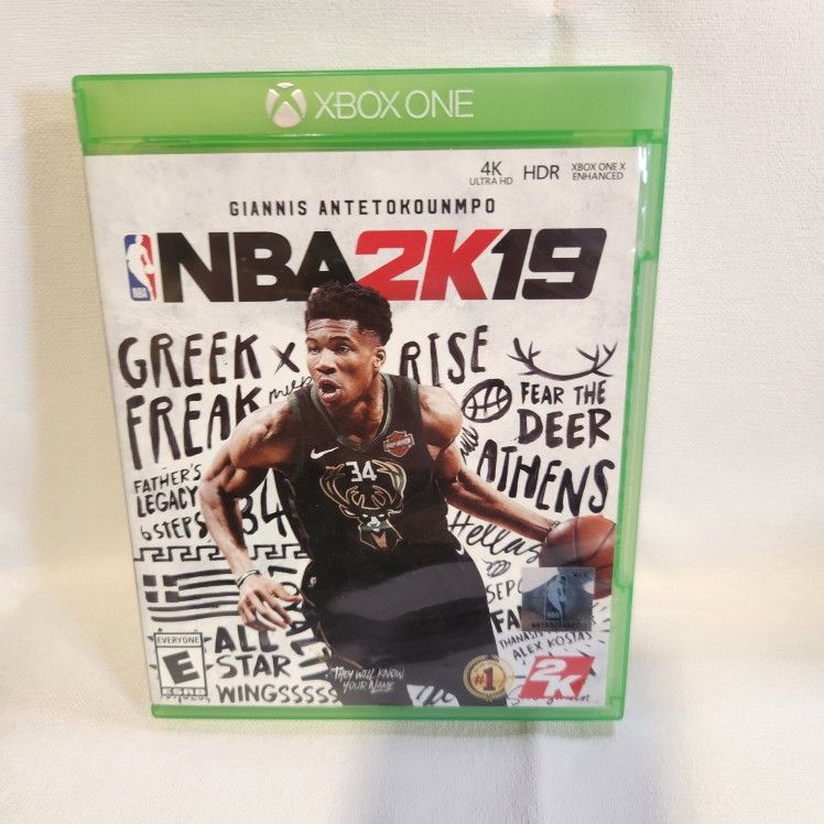 NBA 2K19 Xbox One Game Giannis Antetokounmpo Cover 4K Ultra HDR Enhanced Complete