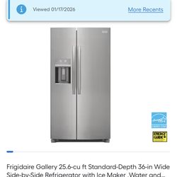 Brand New Side By Side Frigidaire Gallery Fridge 