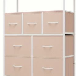 7 Drawer Dresser In Pink 