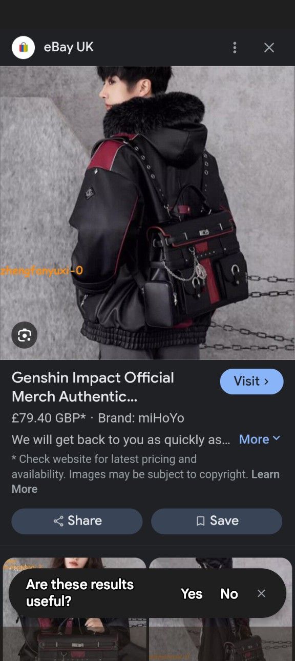 Official Genshin Impact W R I O T H E S L E Y Themed Backpack. Leather Stool Wrapped Brand New Still Wrapped. Has All The Accessories. Keychain