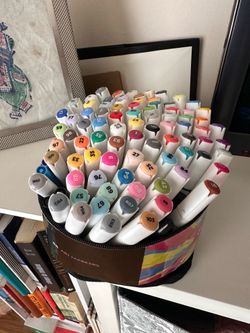 84-Piece Marker Set + Sharpies — Lots of Ink Left