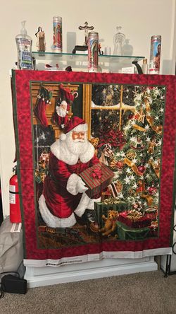 Santa Claus Christmas Fabric Quilt Panel