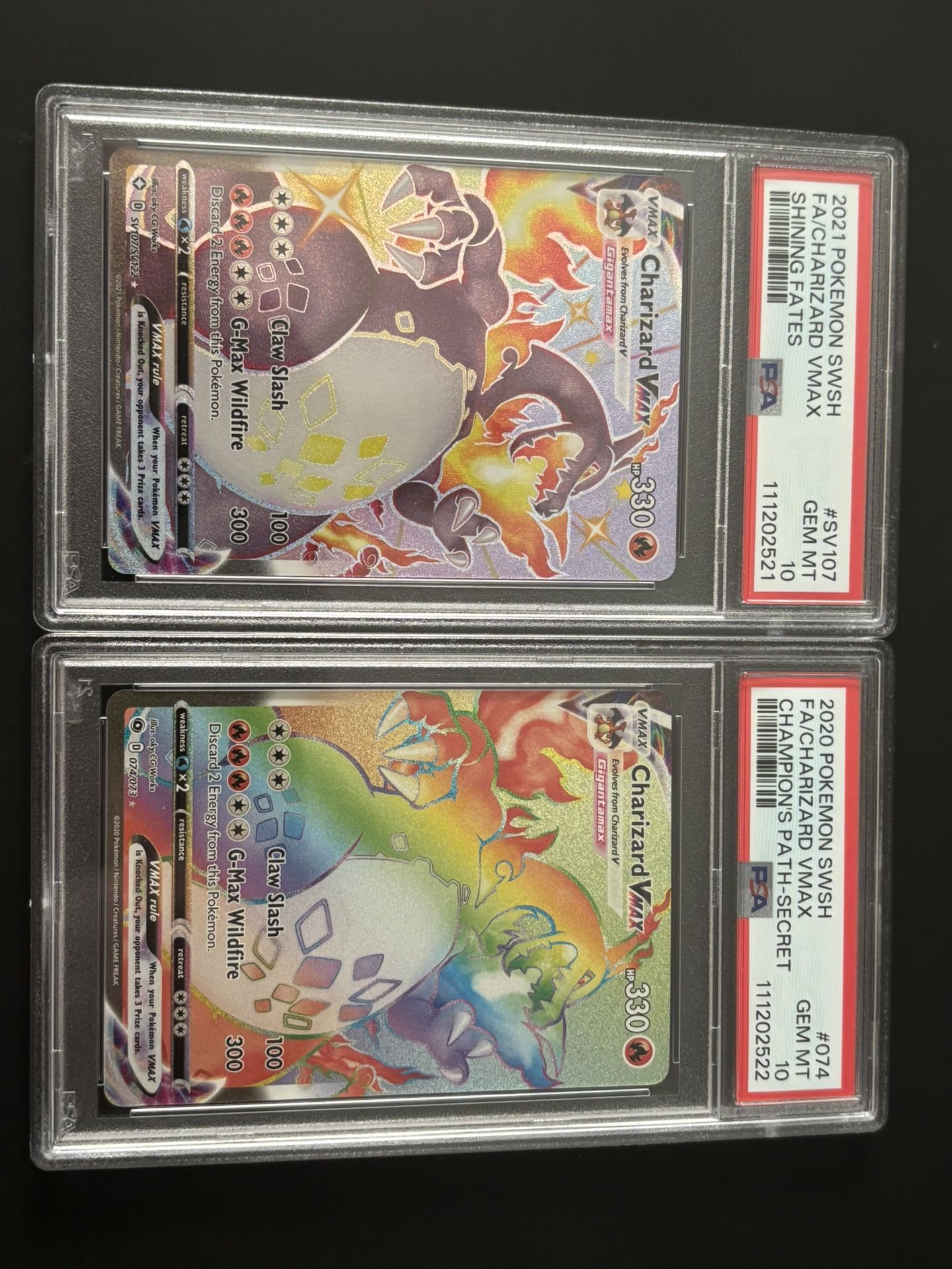 Charizard Vmax Shining Fates And Championships Path PSA 10 Pokemon Card Set