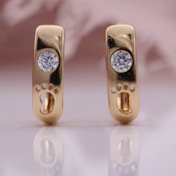585 Rose Gold Natural Zircon Earrings