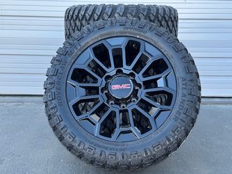 22" NEW Black or Chrome Wheels Rims & Tires Chevy 3500 Sierra 2500 Silverado 3500HD Chevrolet 2500HD