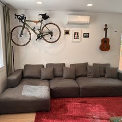 Oversized (12.5 Feet Wide) Faux Leather Sectional