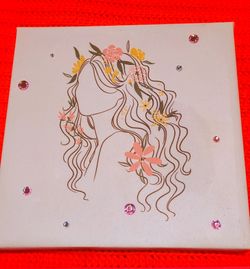 🌸Floral Woman Wall Decor with Rhinestones 🌸