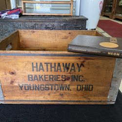 VINTAGE YOUNGSTOWN WOOD CRATE & BOOK 