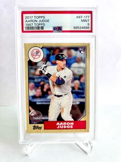 🔥🔥 AARON JUDGE 2017 TOPPS 1987 RETRO ROOKIE CARD PSA 9 MINT!! 💎🗽 YANKEES RC SLAB 🚀👑
