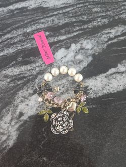 Betsy Johnson Jeweled Rose bracelet