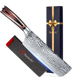 7” Nakiri Knife Razor Sharp 15° Edge – Vegetable & Meat Cleaver Kitchen Knife, High Carbon Stainless Steel – Asian Cooking Chef Knife with Ergonomic H