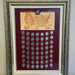 United States and Territories Framed Quarter Collection - Complete Set 29"H x 22"W Price is firm