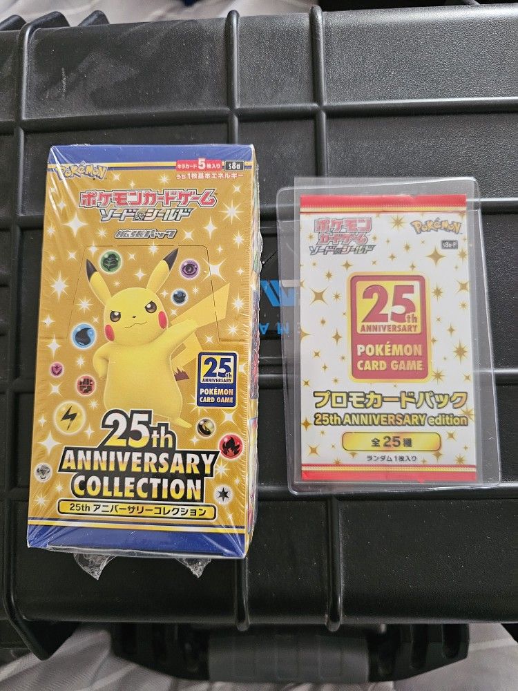 Pokemon 25th Celebrations Anniversary Japanese Booster Box With 1 Japanese Promo Pack!!!