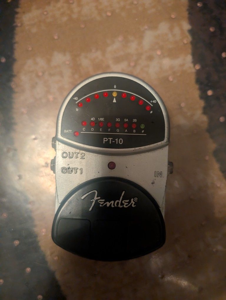 Fender PT-10 guitar pedal tuner.
