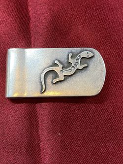 Vintage Signed Zuni 925 Sterling Silver Money Clip 28 Grams