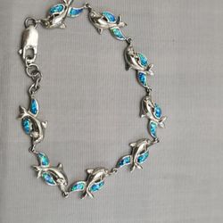 Sterling Silver Dolphin Bracelet