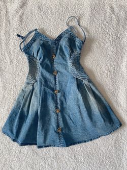 Denim Dress with Button Detail