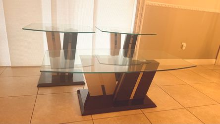 Glass Top Coffee Table and End Table Set