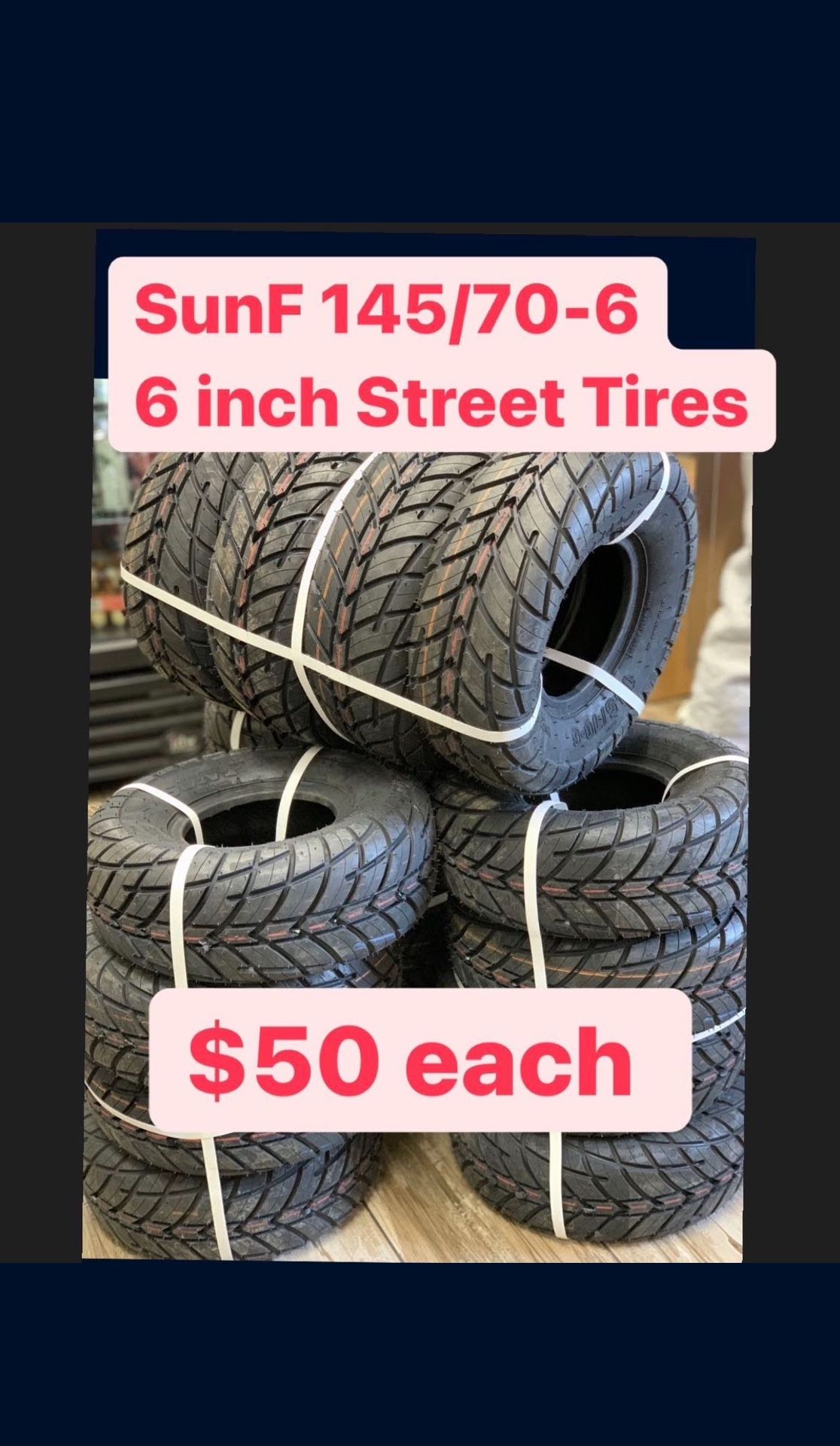 Mini Bike SunF Street Tires 145/70-6 6 inch Tire Best On The Market Mini Bikes Minibikes Minibike Go Kart Go Cart Gokart Gocart  