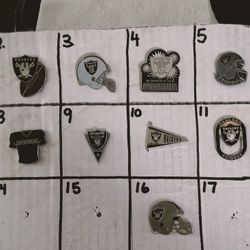 Las Vegas Raiders Pins, Keychains, Earrings