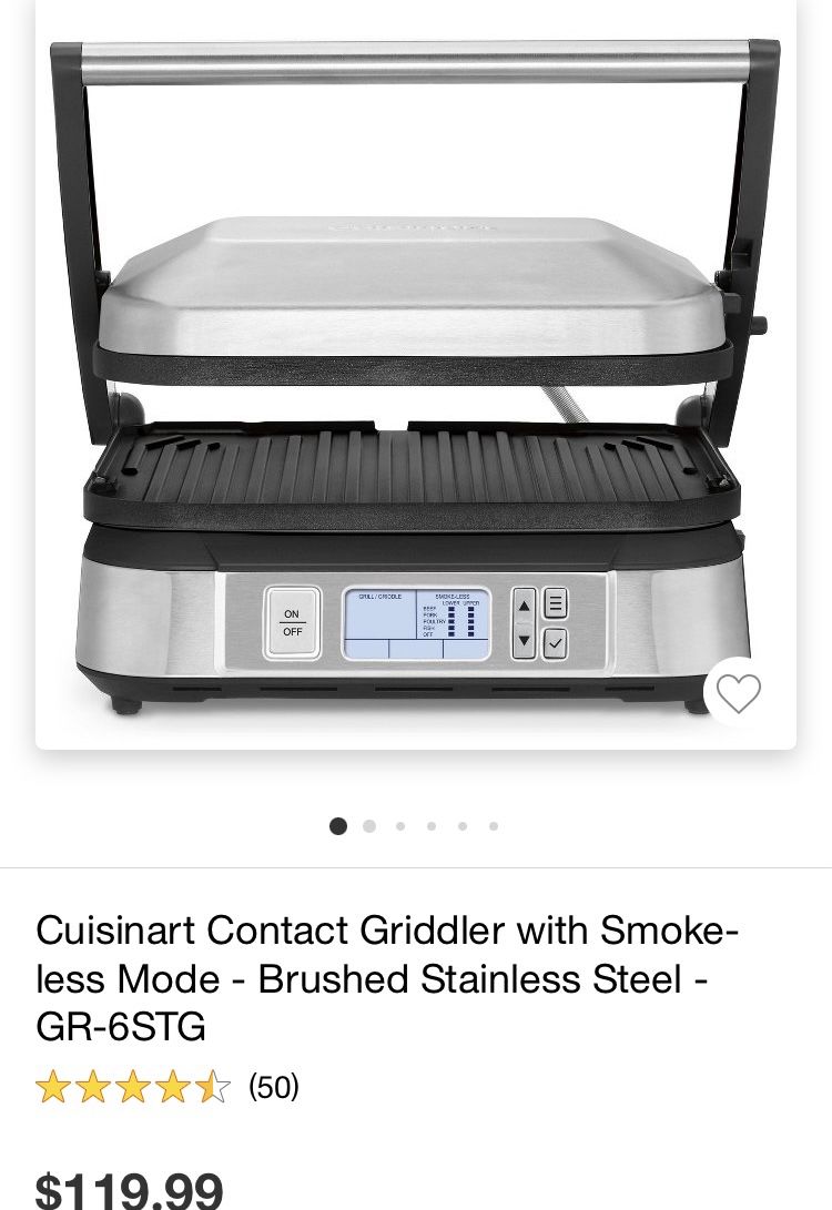 Cuisinart Contact Griddler with Smoke-less Mode