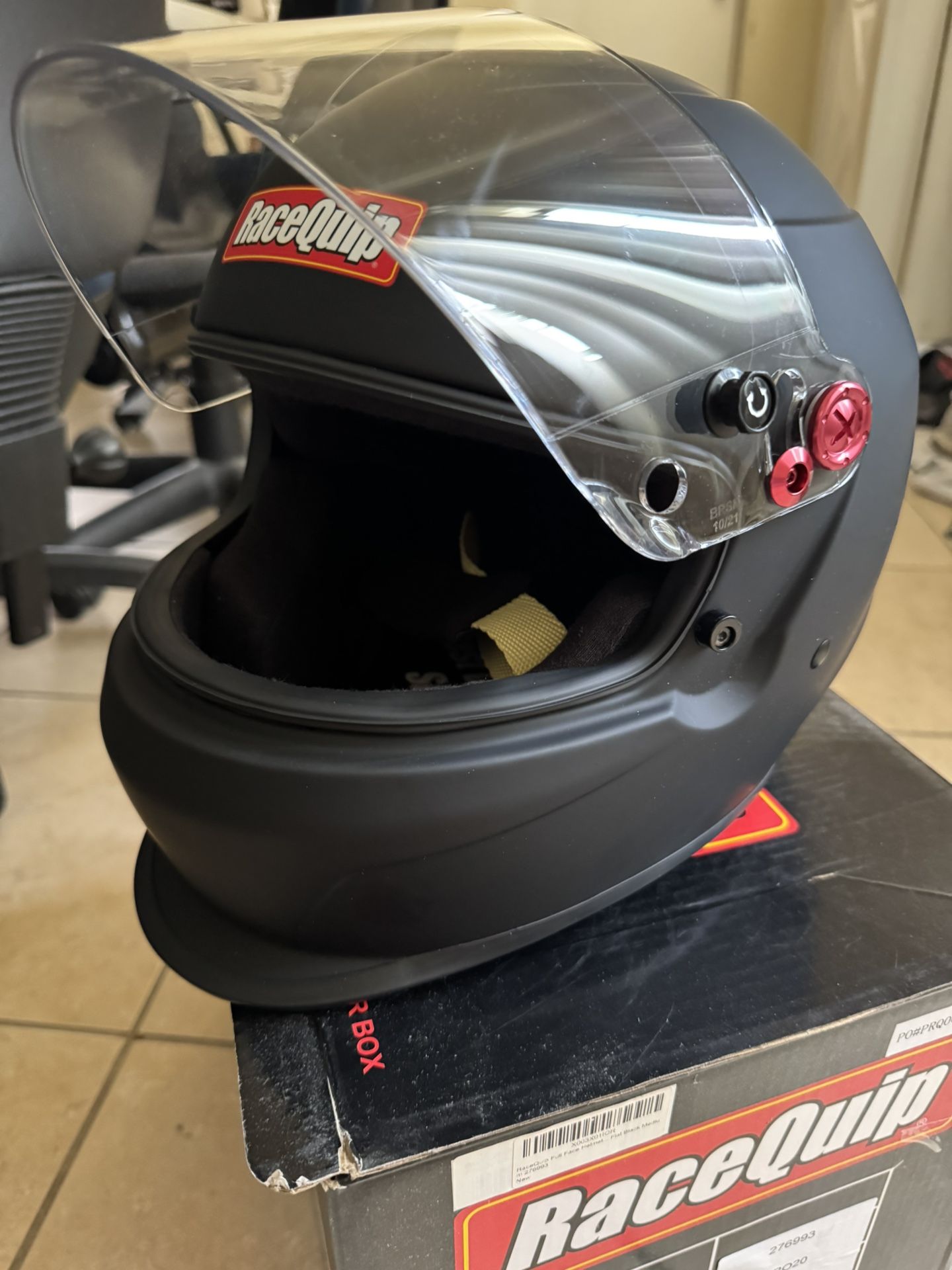 RACEQUIP Full Face Helmet PRO20 Series Snell SA2020 Rated Flat Black Medium 276993