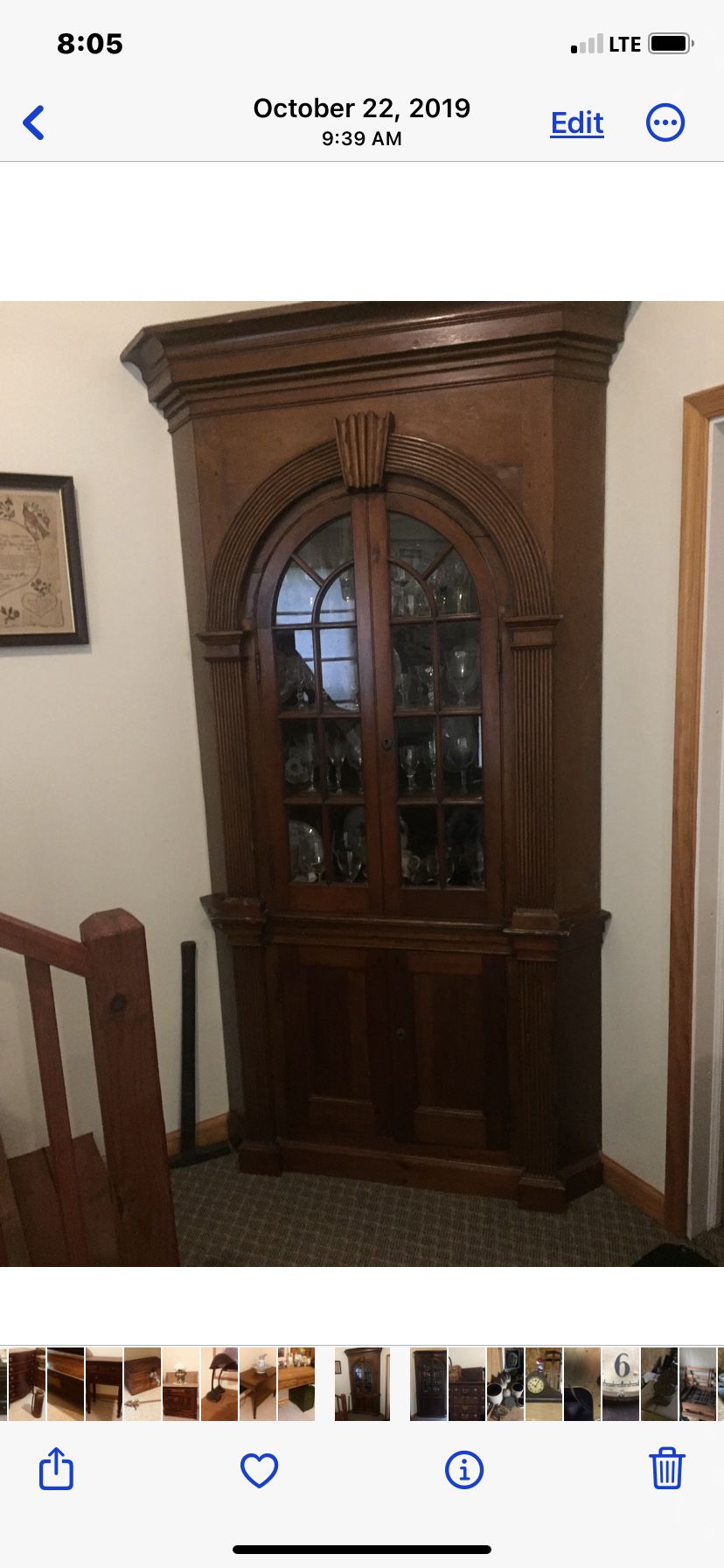 Antique Corner Cupboard From Home Blueball Pa
