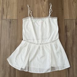 Victorias secret angels vintage y2k white chemise slip dress with delicate lace trim