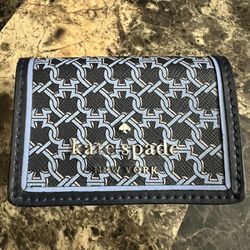 KATE SPADE GEOMETRICAL BLUE MULTI FOLD WALLET NWOT