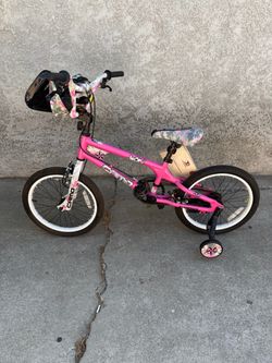 Camo Kids Pink BMX Bike with Training Wheels