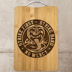 Cobra Kai Laser Engraved Cutting Board