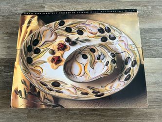 New in Box Clay Art 2 piece Chip N Dip Platter