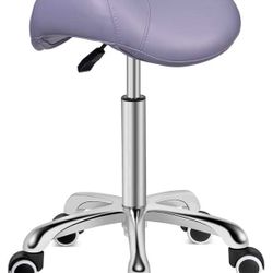 Kaleurrier Saddle Stool Rolling Swivel Height Adjustable with Wheels,