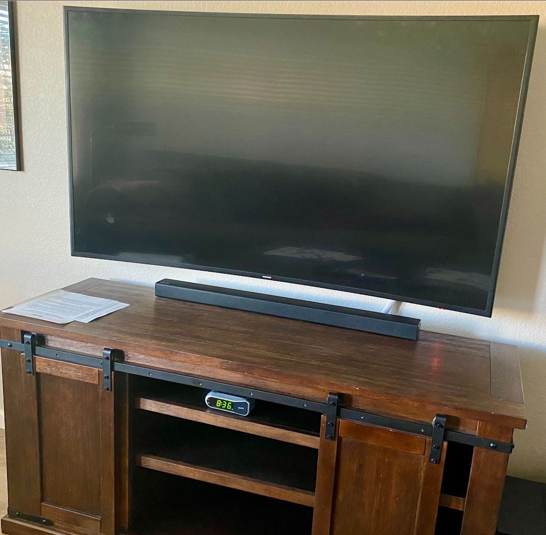75” Curved Samsung  LED TV with Samsung Sound Bar-