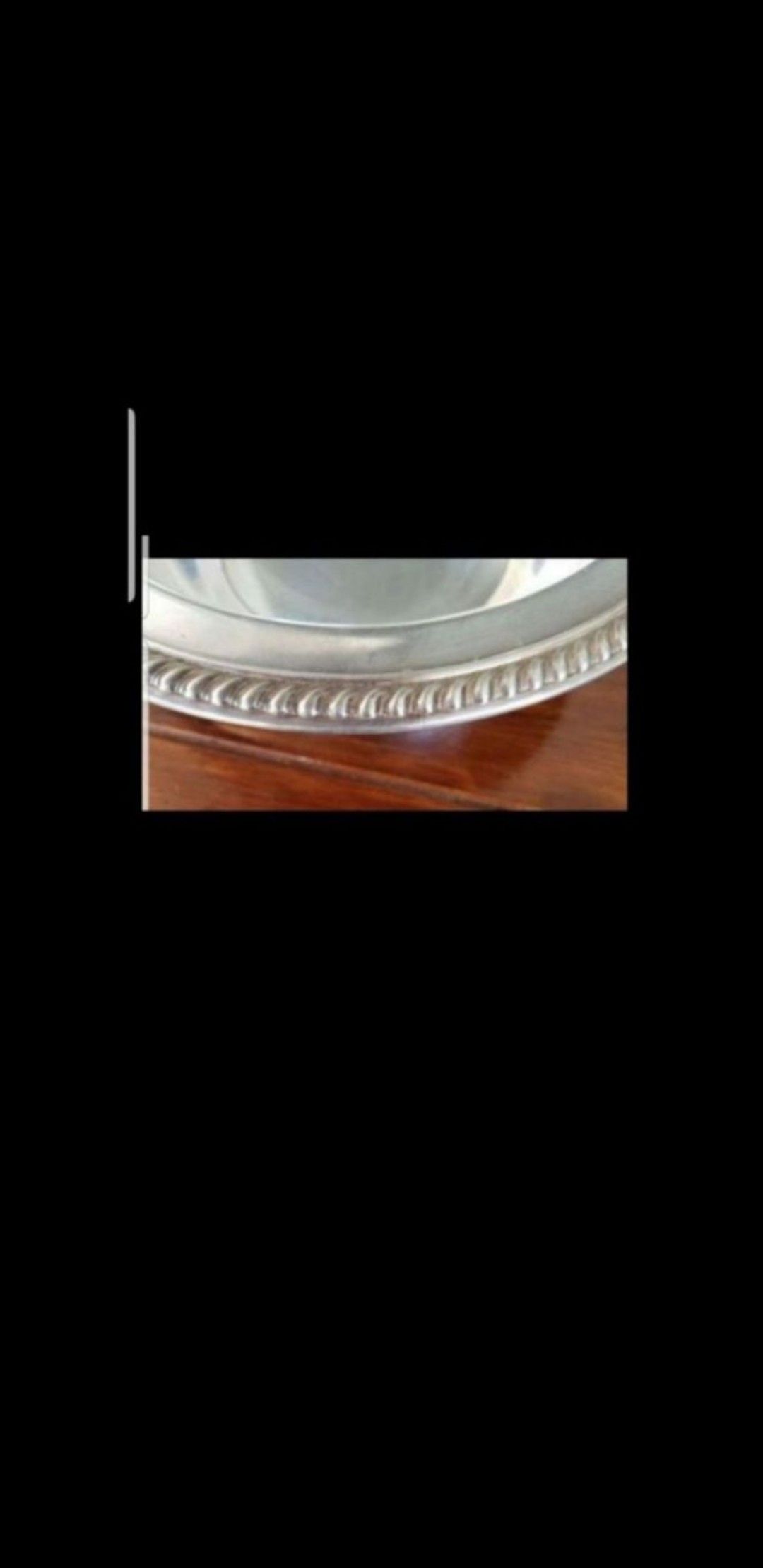 Vintage Silver Large Round Bowl. D 11".