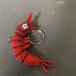 Handmade Beaded Lobster Keychain