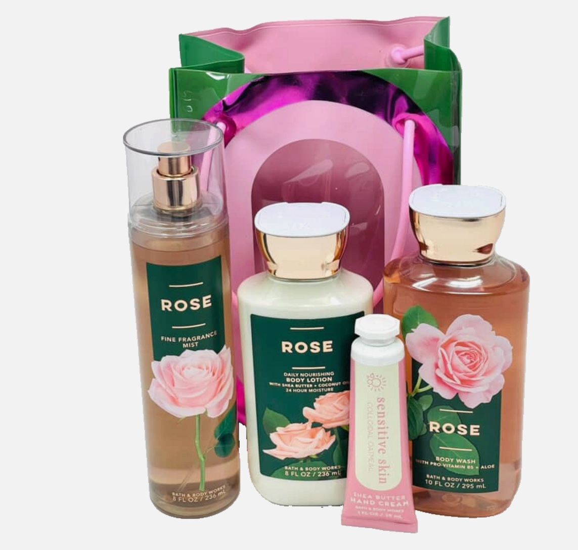 Bath And Body Works Rose 4 Piece Gift Set 