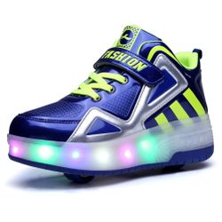 Kids Boys Girls High-Top Shoes LED Light Up Sneakers