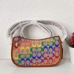 Coach Swinger In Rainbow Signature Canvas