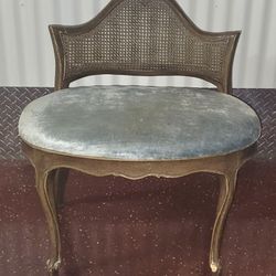 Vintage French Style Caned Vanity Chair